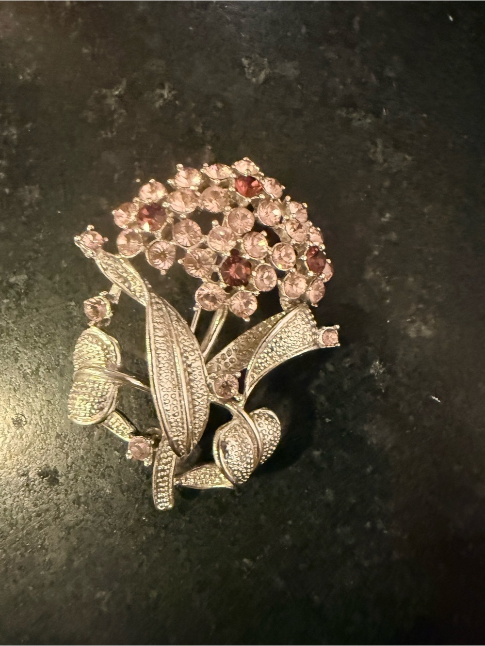 Vintage Flower Bouquet Crystal pin Brooch